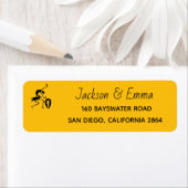 シルエットダンサー、オレンジ差出人住所ラベル ラベル (インサイチュ)