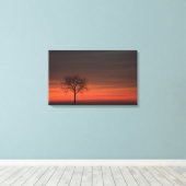 シルエットツリーの引き伸ばしキャンバス印刷 キャンバスプリント (インサイチュ (ウッドフロア))