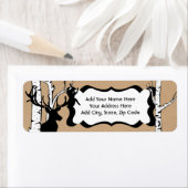 シルエットディア樺の木フォレスト住所 シール (インサイチュ)