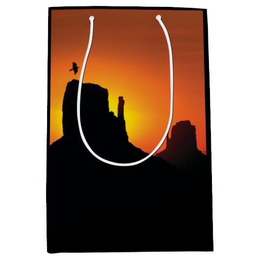 シルエットデザートサンセット南西 ミディアムペーパーバッグ (正面)