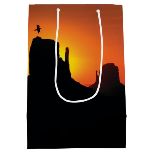 シルエットデザートサンセット南西 ミディアムペーパーバッグ (裏面)