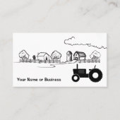 シルエットトラクターと可愛いカントリーファーム 名刺 (正面)