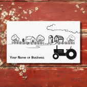 シルエットトラクターと可愛いカントリーファーム 名刺