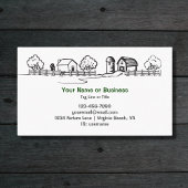 シルエットトラクターと可愛いカントリーファーム 名刺