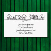 シルエットトラクターと魅力的カントリーファーム 名刺