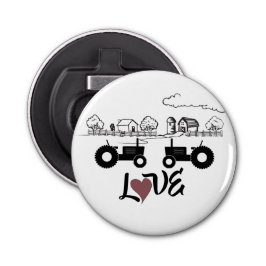 シルエットトラクターカップルin LOVE Farm 栓抜き