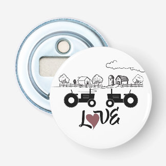 シルエットトラクターカップルin LOVE Farm 栓抜き