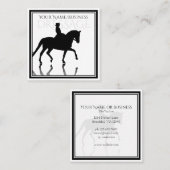 シルエットドレッセージ馬（反射あり） スクエア名刺 (正面/裏面)