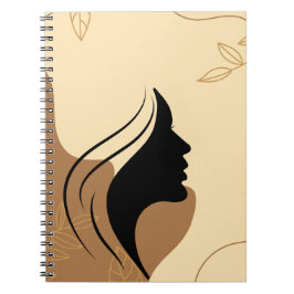 シルエットニュートラル抽象芸術ウィメンデジタルアート ノートブック