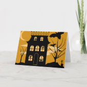 シルエットハロウィーンハウスグリーティングカード カード (正面)