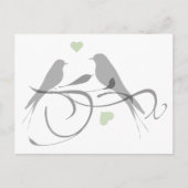シルエットハートとラブバード ポストカード (正面)
