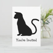 シルエットパーソナライズされた猫 招待状 (スタンド正面)