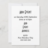 シルエットパーソナライズされた猫 招待状 (裏面)