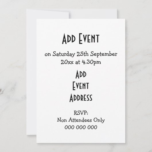 シルエットパーソナライズされた猫 招待状 (裏面)