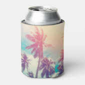 シルエットパームの木、サンセット抽象芸術。 缶クーラー (缶正面)
