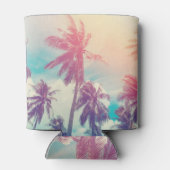 シルエットパームの木、サンセット抽象芸術。 缶クーラー (裏面)