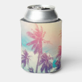 シルエットパームの木、サンセット抽象芸術。 缶クーラー (缶裏面)