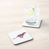 シルエットピンクとブラックヒョウ コースター (右側)