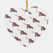 シルエットピンクとブラックヒョウ セラミックオーナメント (正面)