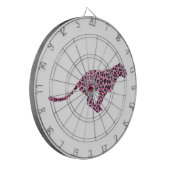 シルエットピンクとブラックヒョウ ダーツボード (正面左)