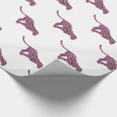 シルエットピンクとブラックヒョウ ラッピングペーパー (角)