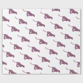 シルエットピンクとブラックヒョウ ラッピングペーパー (フラット)