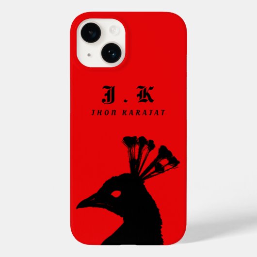 シルエットピーコックモノグラムブラックレッド Case-Mate iPhoneケース (裏面)