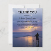 シルエットフィッシャーマンサンセットと海ありがとう サンキューカード (正面)