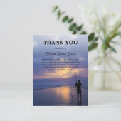 シルエットフィッシャーマンサンセットと海ありがとう サンキューカード (スタンド正面)