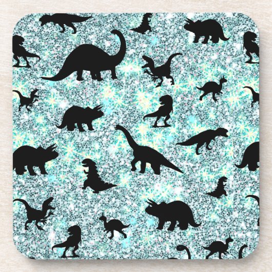 シルエットフィッシュシャークホエールグラディエントスパークルガラックス コースター (正面)