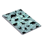 シルエットフィッシュシャークホエールグラディエントスパークルガラックス ノートブック (右側)