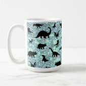 シルエットフィッシュシャークホエールグラデーション銀河系宇宙 コーヒーマグカップ (左)