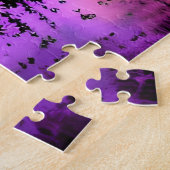 シルエットフォレ絵を描ストにスプラッタ虹 ジグソーパズル (側面)