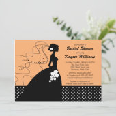 シルエットブライドブライダルシャワー招待状 招待状 (スタンド正面)