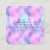 シルエットブラシストロークホログラフィック虹色 スクエア名刺 (裏面)