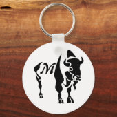シルエットブラックバッファローモノグラム キーホルダー (正面)