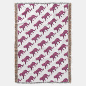 シルエットホットピンクとブラックタイガー スローブランケット (正面縦)