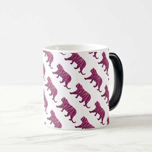 シルエットホットピンクとブラックタイガー モーフィングマグカップ (正面右)