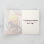 シルエットホースとイースターエッグカラフルイースター カード (内部)