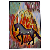 シルエットホースとイースターエッグカラフルイースター ミディアムペーパーバッグ (裏面)