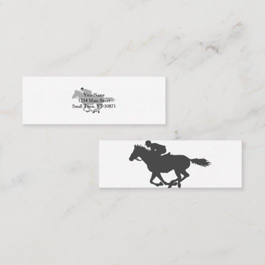 シルエットホースジョッキー-背景色を選択 スキニー名刺 (正面/裏面)