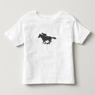 シルエットホースジョッキー-背景色を選択 トドラーTシャツ
