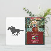 シルエットホースジョッキー-背景色を選択 招待状 (スタンド正面)