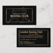 シルエットボクシングマッチ、ボクサー、ボクシングトレーナー 名刺 (正面/裏面)