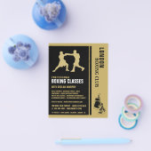 シルエットボクシングマッチ、ボクシングクラス広告フライヤー チラシ (シングル)