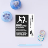 シルエットボクシングマッチ、ボクシングクラス広告フライヤー チラシ (シングル)