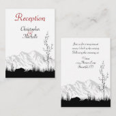 シルエットマウンテンウェディングレセプションカード エンクロージャーカード (正面/裏面)