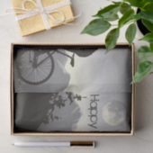 シルエットマウンテンバイクアンドフルムーン誕生日 薄葉紙 (ギフト)