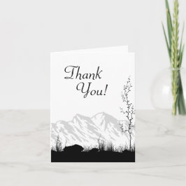 シルエットマウンテンブラック&ホワイトありがとう サンキューカード