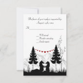 シルエットマウンテンベアーズウェディングRSVPカード 出欠カード (裏面)